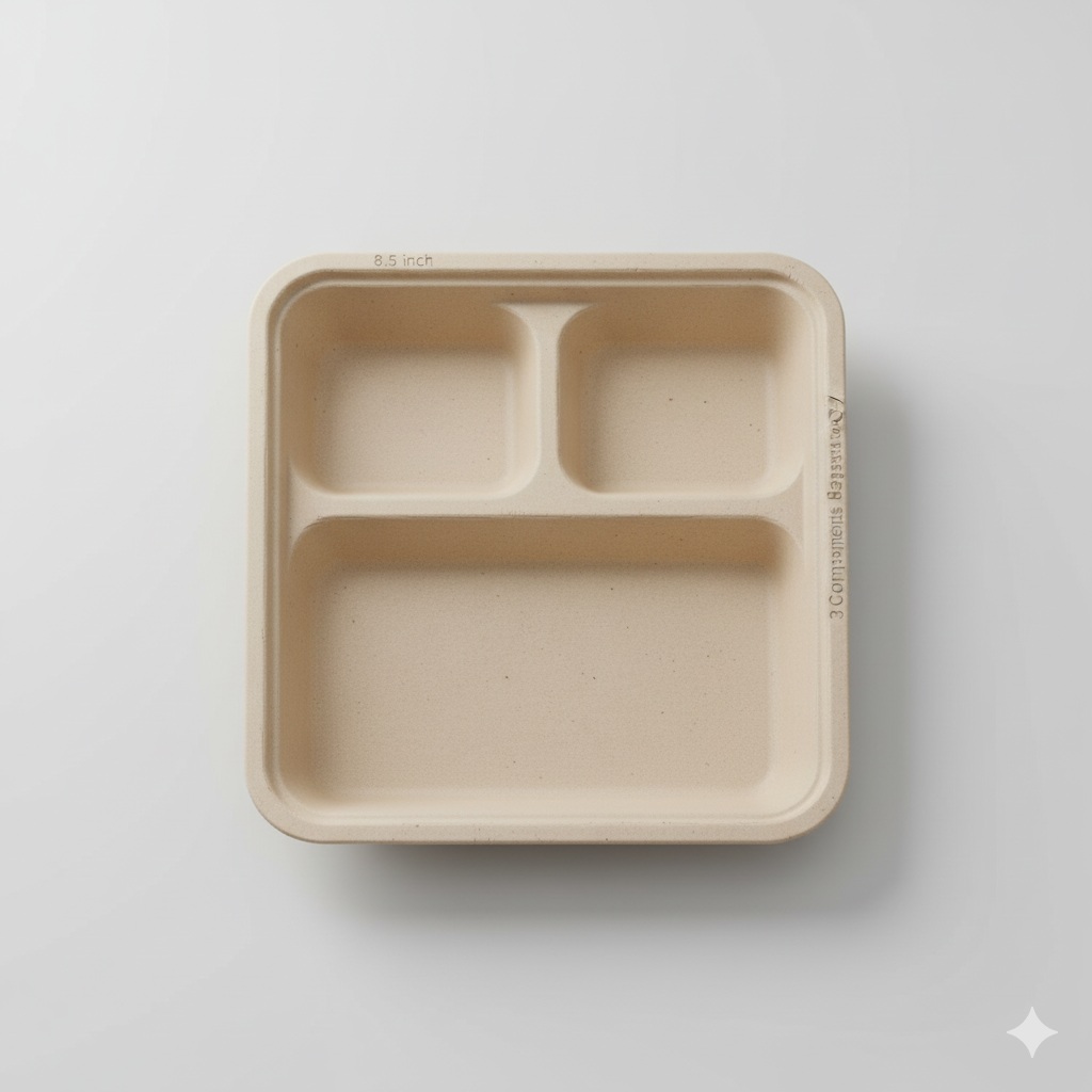 3 Compartments Square Tray 2