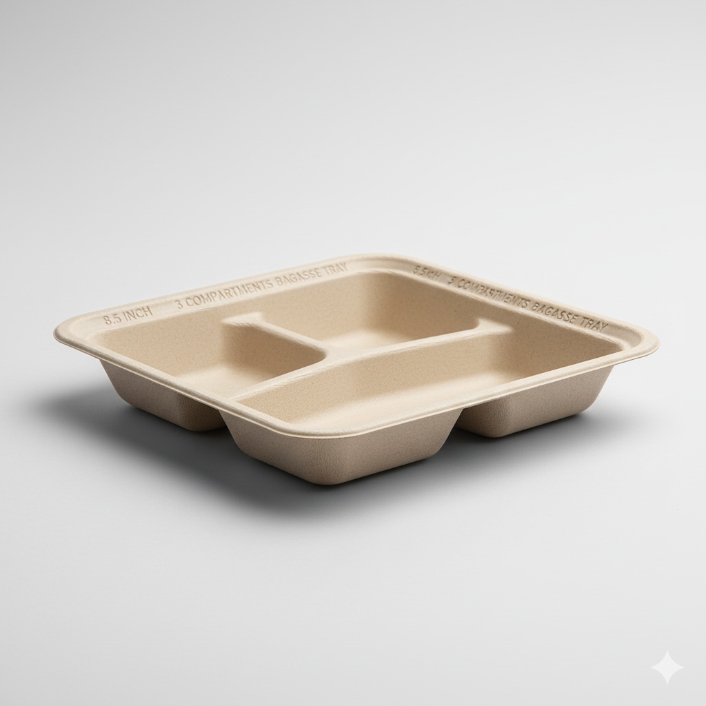 3 Compartments Square Tray 3