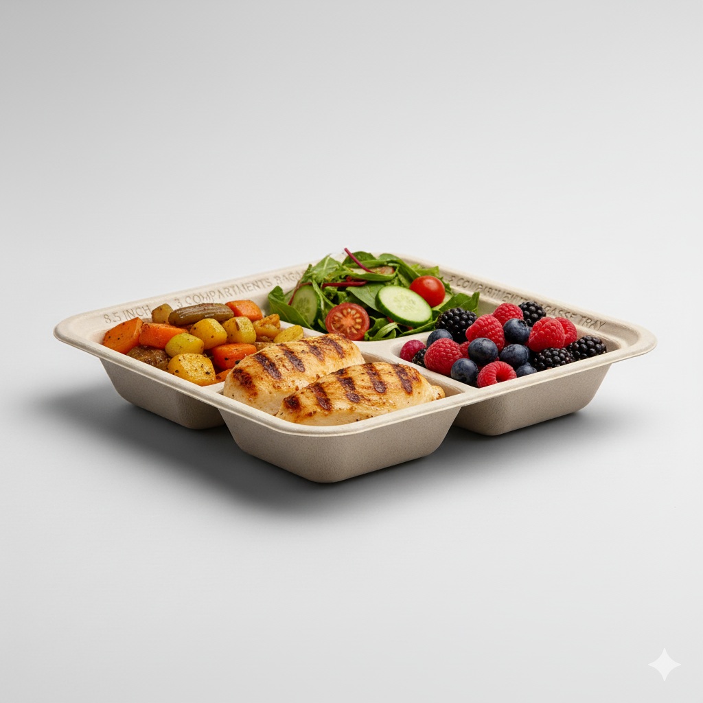 3 Compartments Square Tray 4