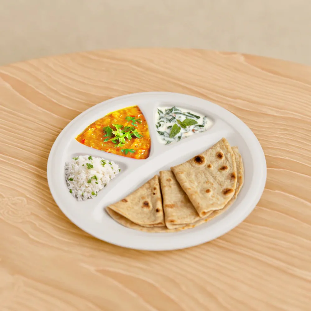 4 Compartments Round Plate-4