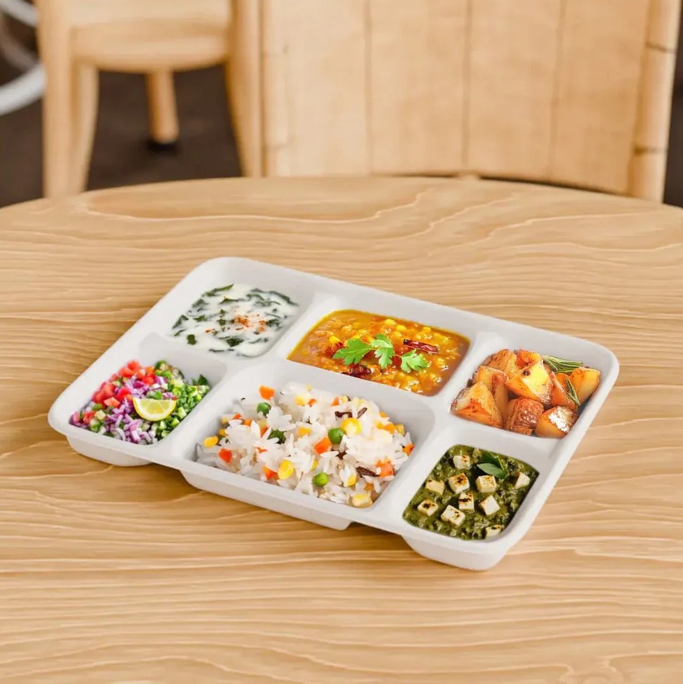 6 Compartments Meal Tray-4 new